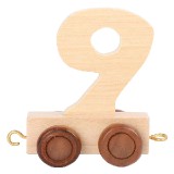 Vagónik drevené vláčikodráhy - prírodná číslice - číslo 9