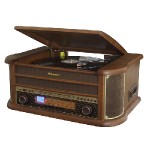 WOODEN HI-FI SYS WITH AUTOSTOP TT, CD-MP3, ANALOG AM-FM RA